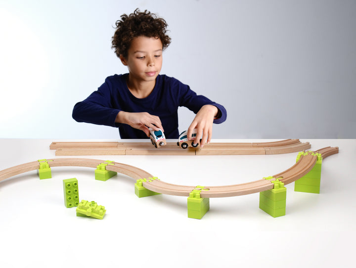 Die Hochbahn – NOPPI Set (24 Teile) – beeindruckende Schienenlandschaften