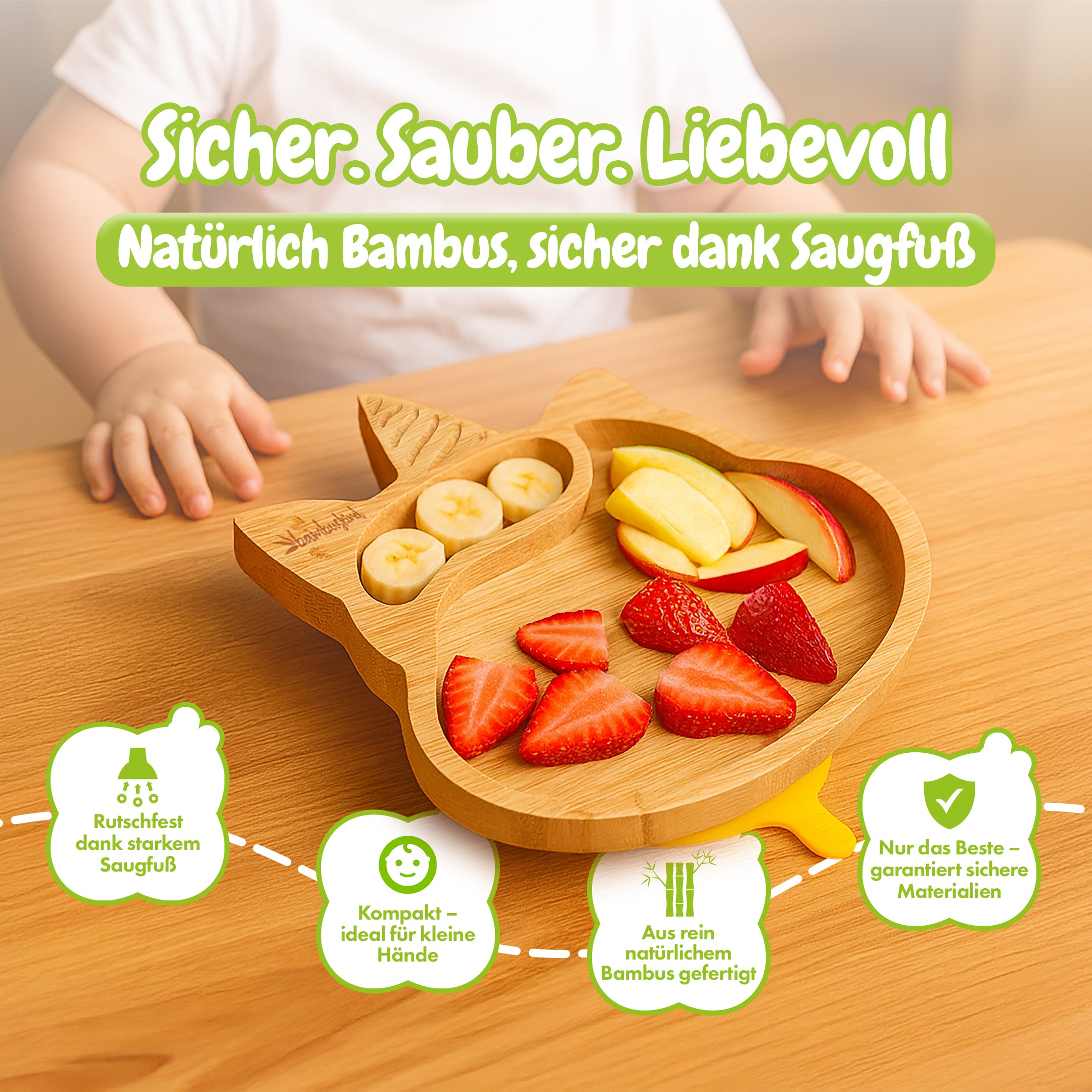 bambuskind® Kinderteller mit Saugnapf – Unicorn Design
