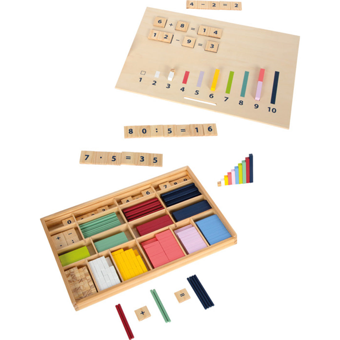 Lernbox Rechenstäbchen mit Zahlen "Educate"